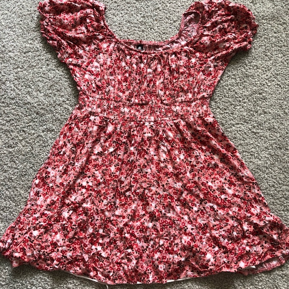 Floral Red Mini Dress